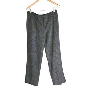 The Limited Cassidy Fit Pants Women's 10 Gray Wool Mettalic Silk Lined Wide Leg